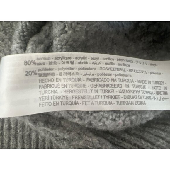 Zara Gray Button-Up Chevron Knit Cardigan Sweater - Picture 5 of 5